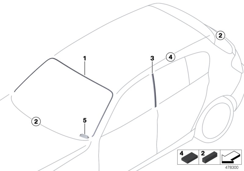 Glazing, mounting parts