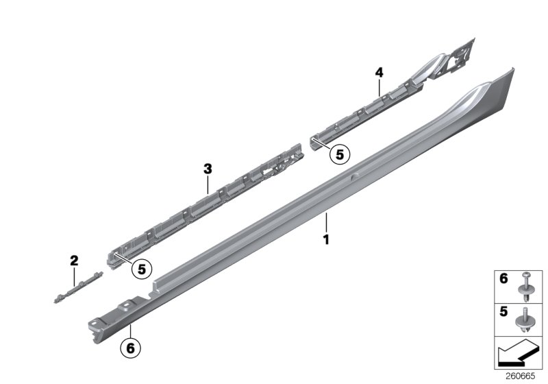 M trim, sill / wheel arch