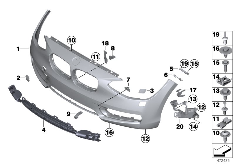 Trim panel, front