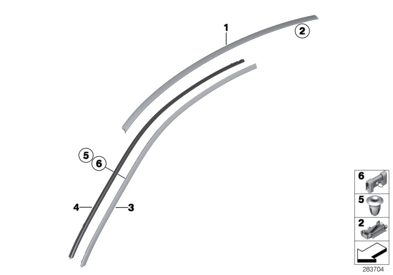 Roof moulding/Roof rail
