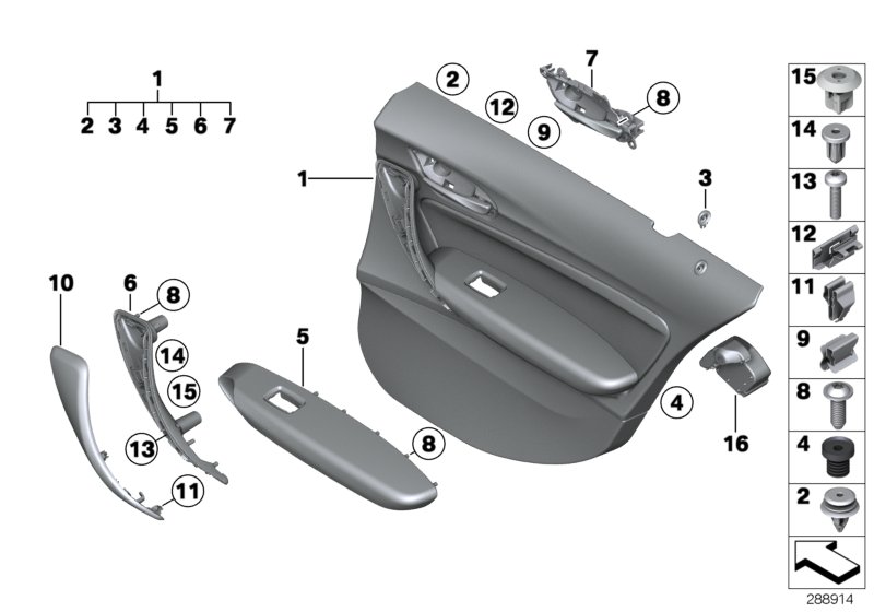 Door trim, rear