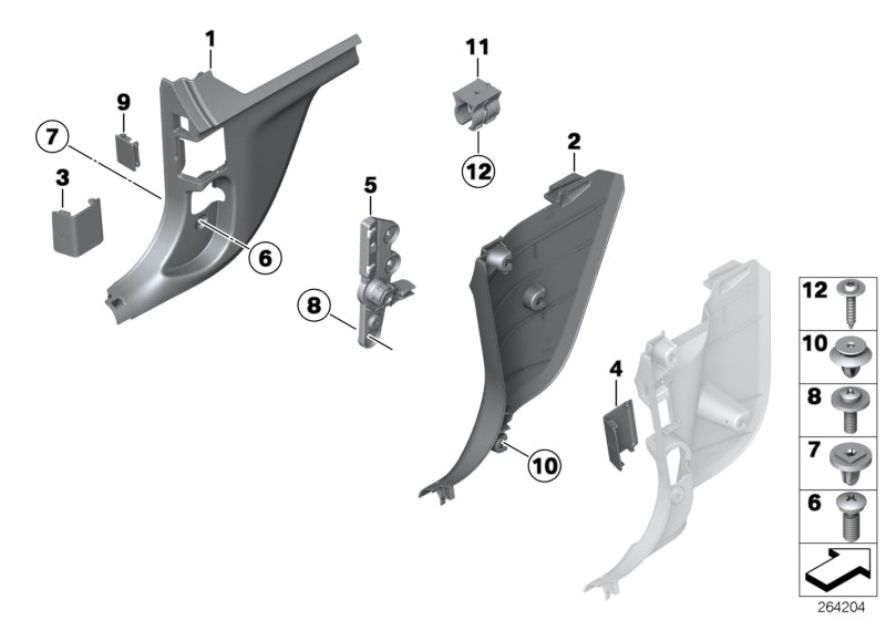 Trim panel leg room