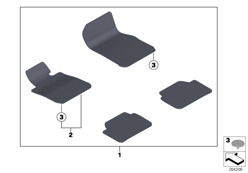 Floor mats velours