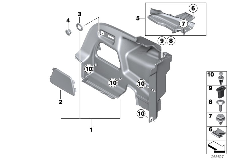 Lateral trunk floor trim panel