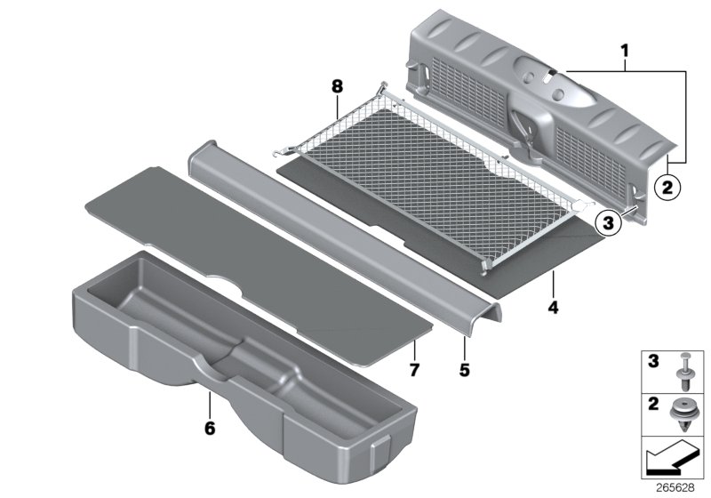 Trim panel, trunk floor