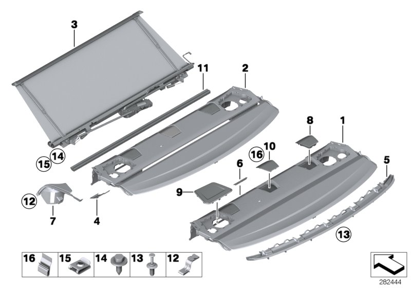 Rear window shelf