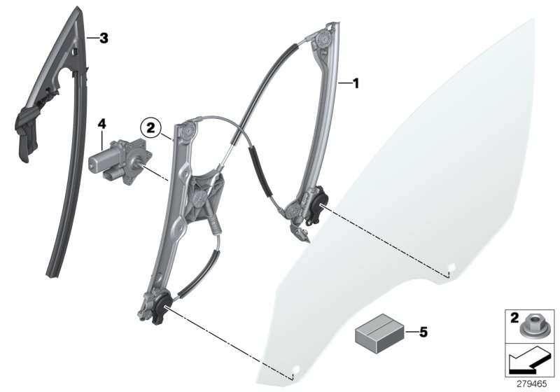 Door window lifting mechanism front