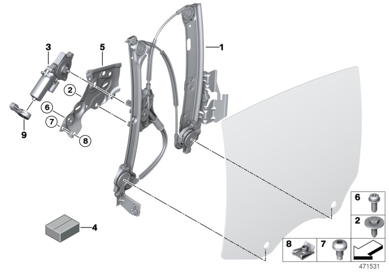 Door window lifting mechanism rear