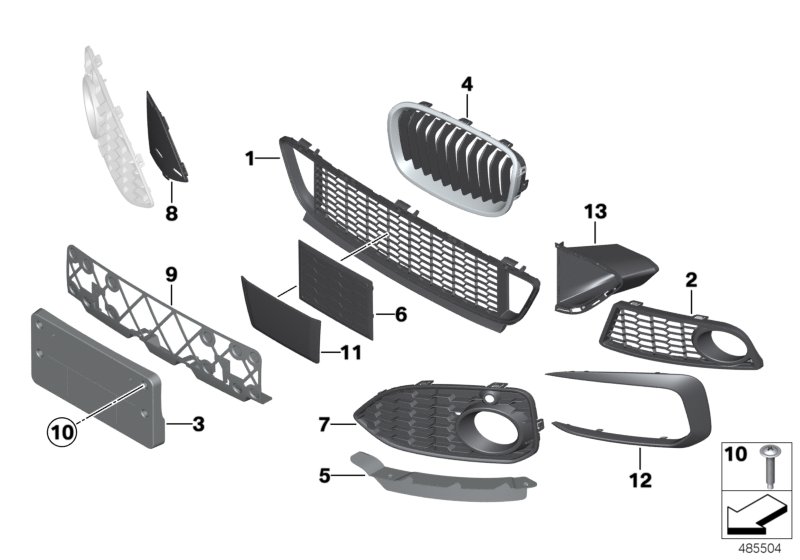 M trim panel, trim elements, front