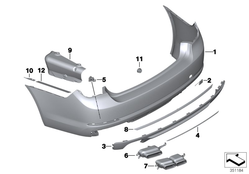 Trim panel, rear