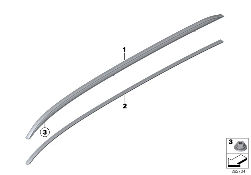 Roof moulding/Roof rail