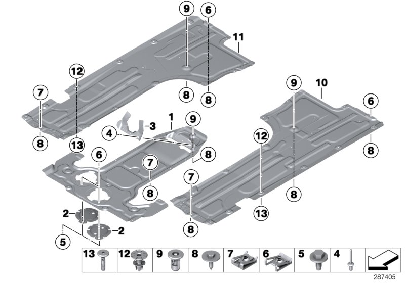 Underbody panelling, front