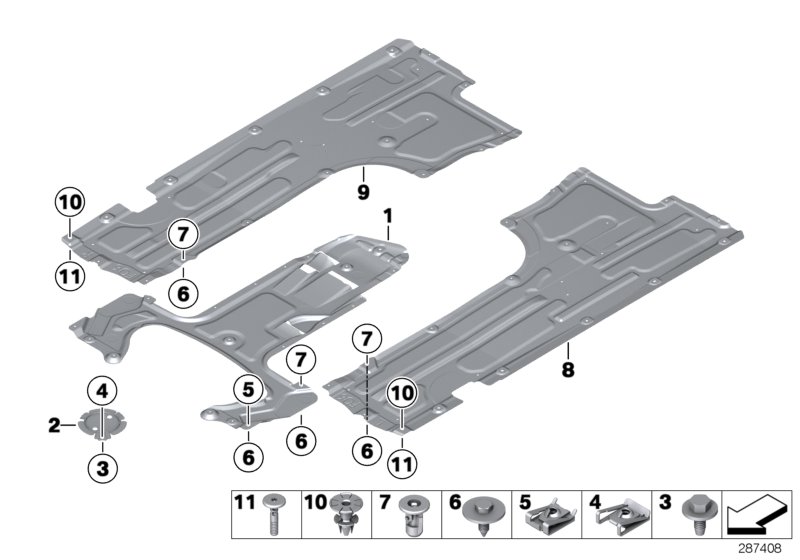Underbody panelling, front