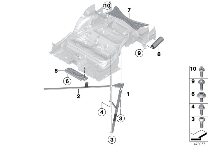 Brace for body rear end