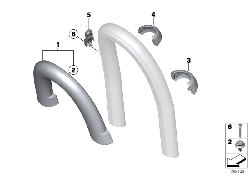 Trim panel roll bar
