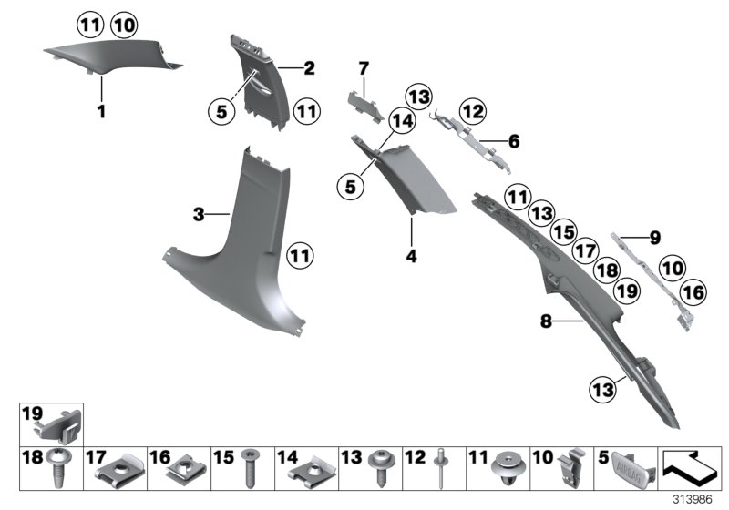 Trim panel A- / B- / C- / D-Column