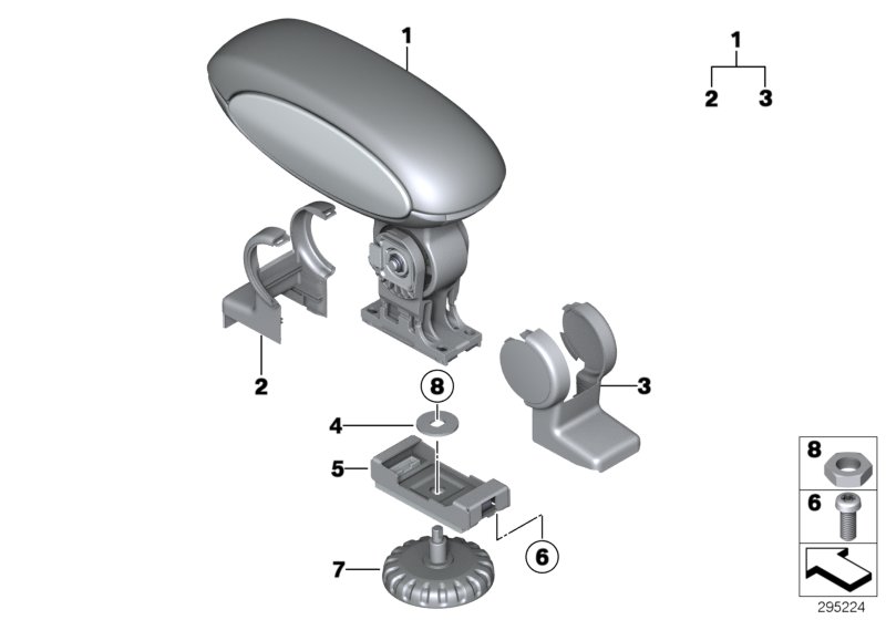 Centre armrest, rear