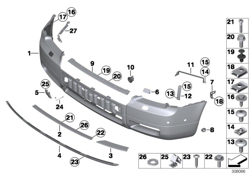 Trim panel, front