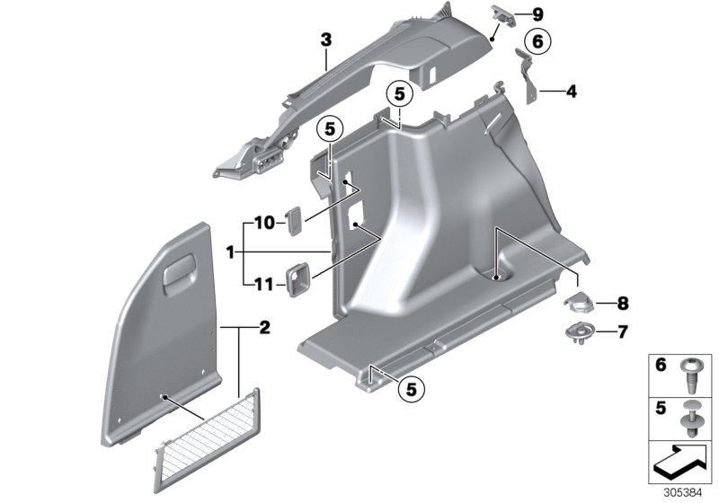 Trunk trim, left