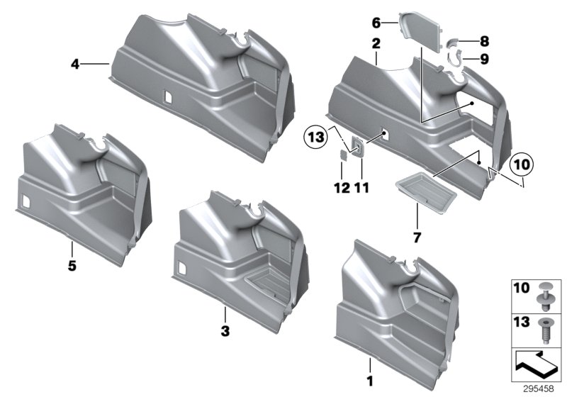 Trunk trim panel, right