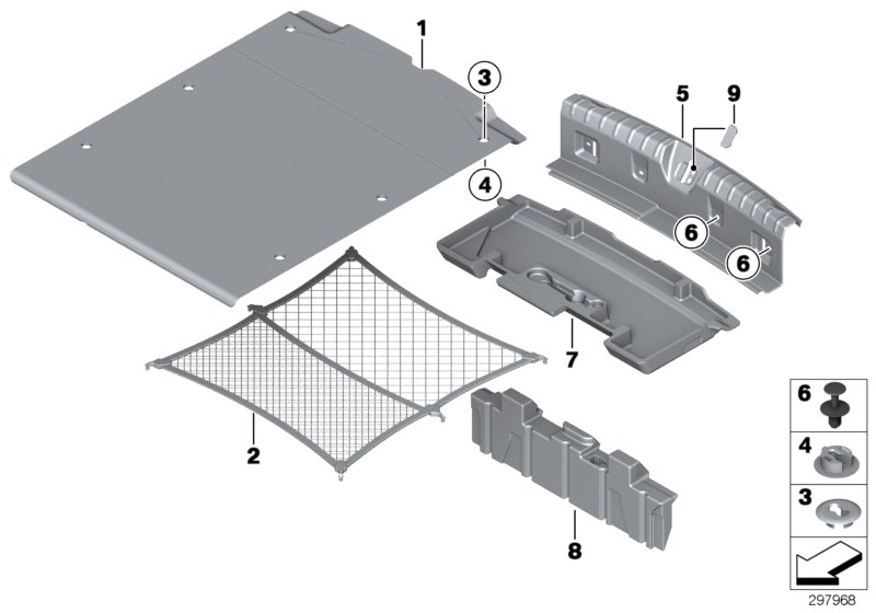 Trim panel, trunk floor