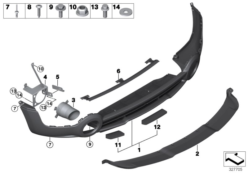 Trim panel, trim elements, rear