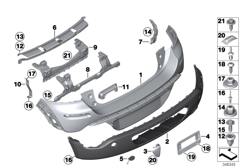 Trim panel, rear