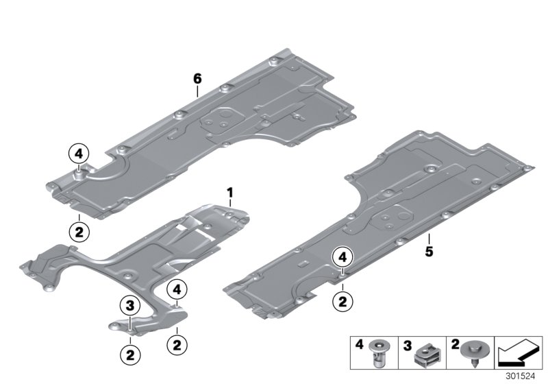 Underbody panelling, front