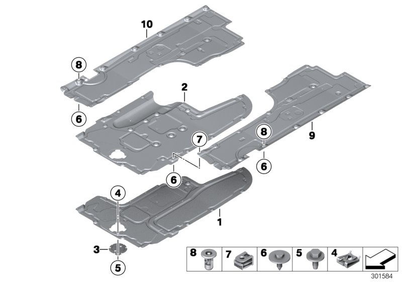 Underbody panelling, front