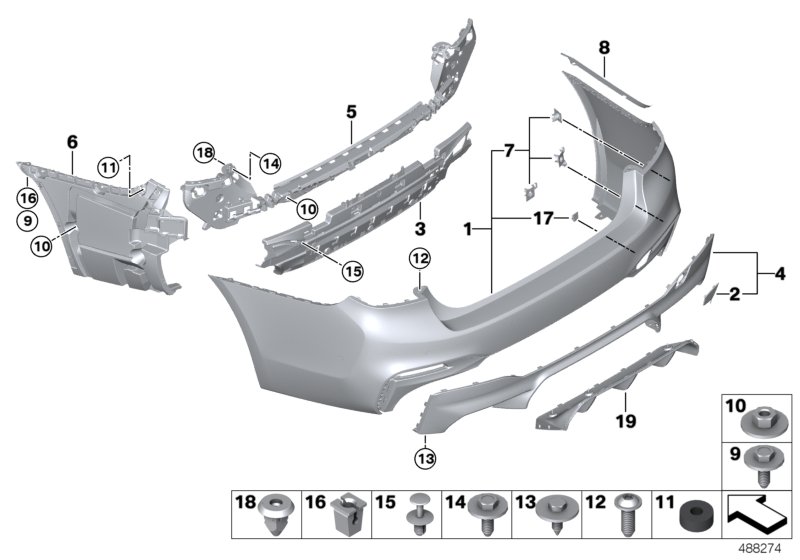 M trim panel, rear