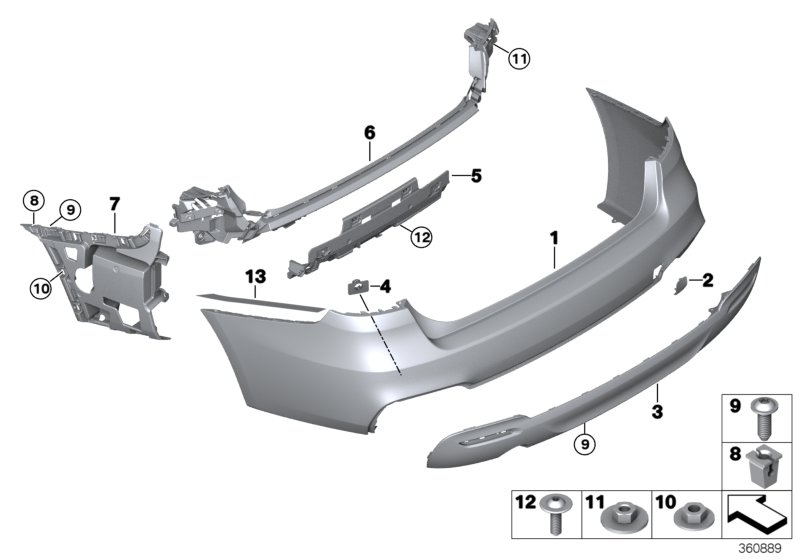 M trim panel, rear