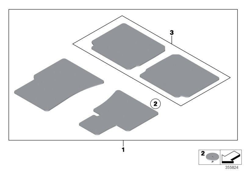 Set of floor mats Velours