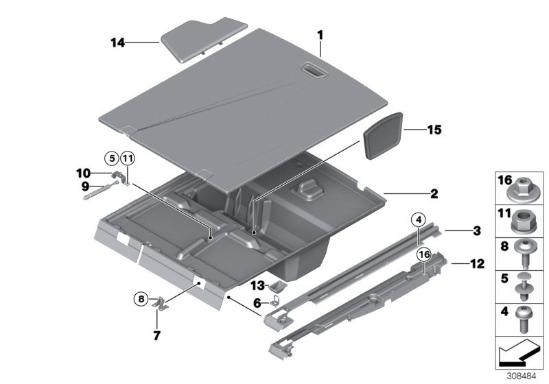 Trim panel, trunk floor