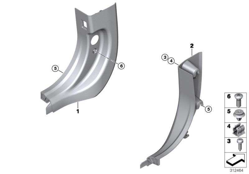 Trim panel leg room