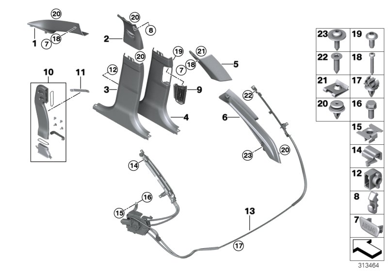 Trim panel A- / B- / C- / D-Column