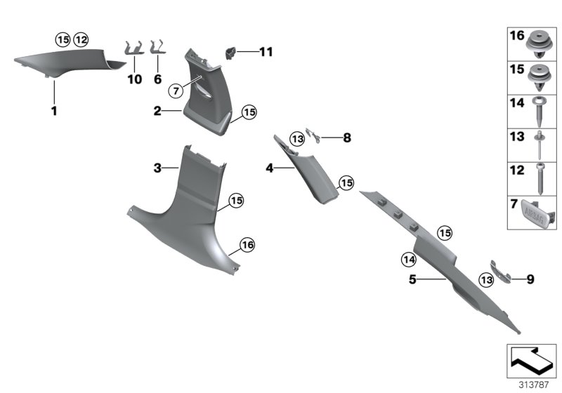 Trim panel A- / B- / C- / D-Column