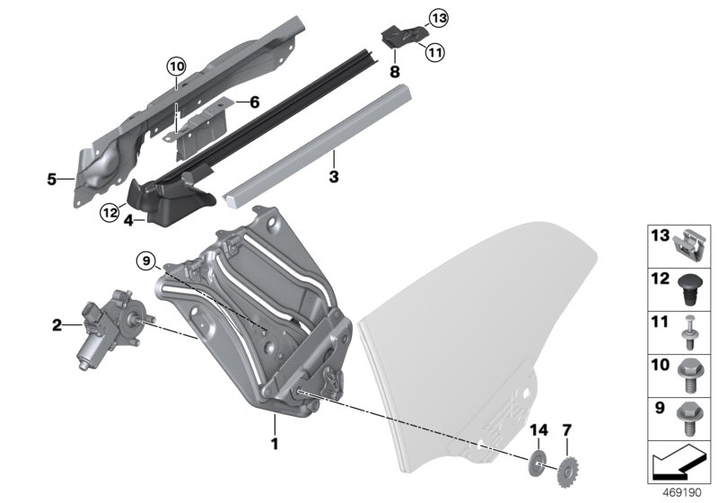 Door window lifting mechanism rear
