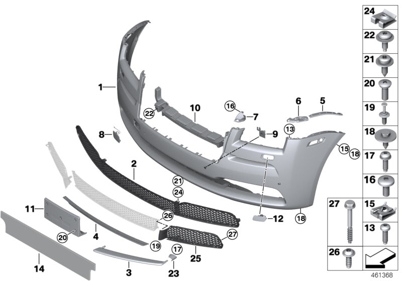 Trim panel, front