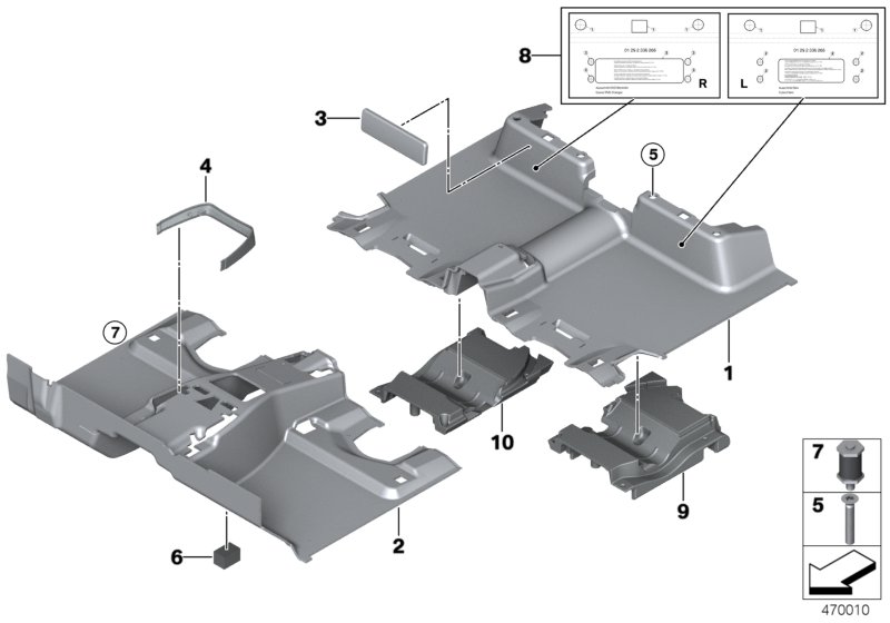Interior equipment, bottom