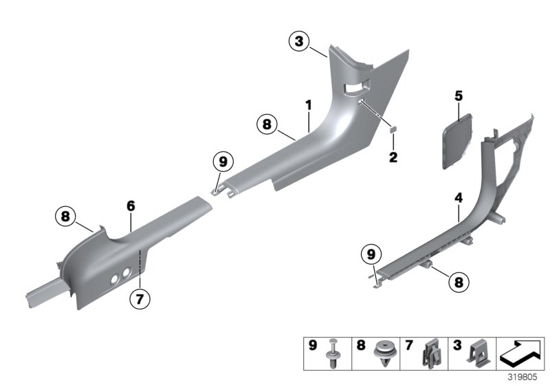 Trim panel leg room