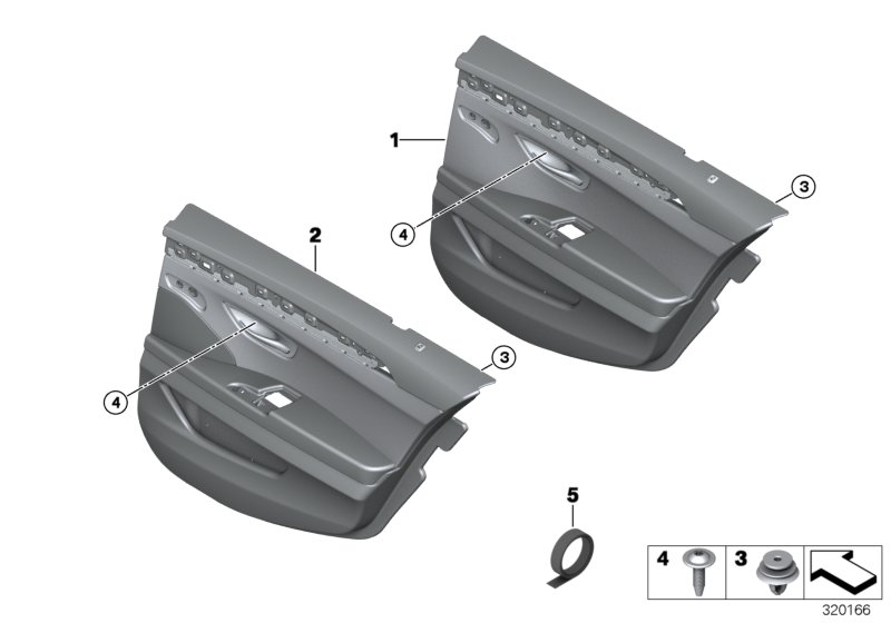 Door trim, rear