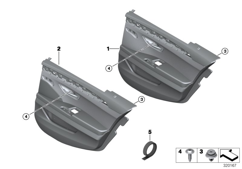 Door trim, rear