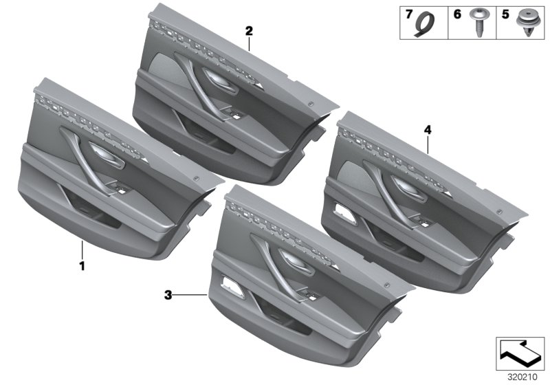 Door trim, rear