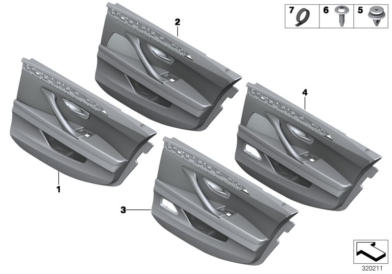 Door trim, rear