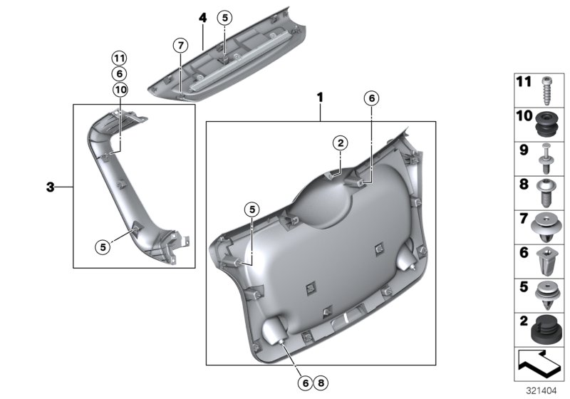 Trim panel, trunk lid
