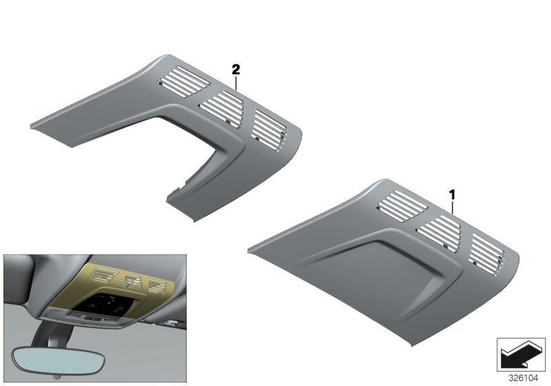 Trim, roof f.centre/interior light,front