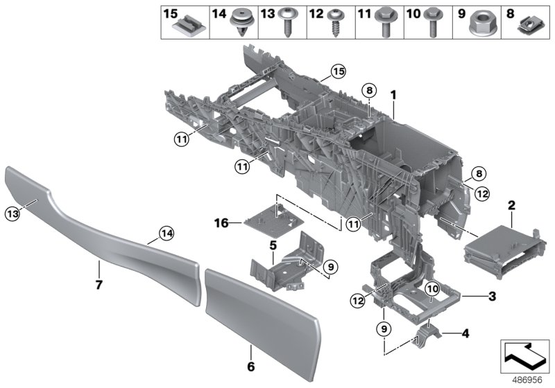 Carrier, centre console