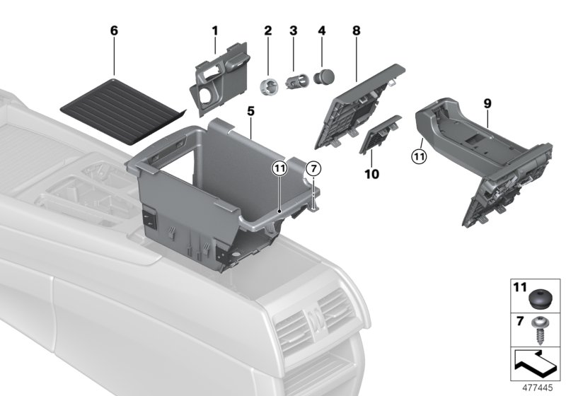Storage compartment, centre console