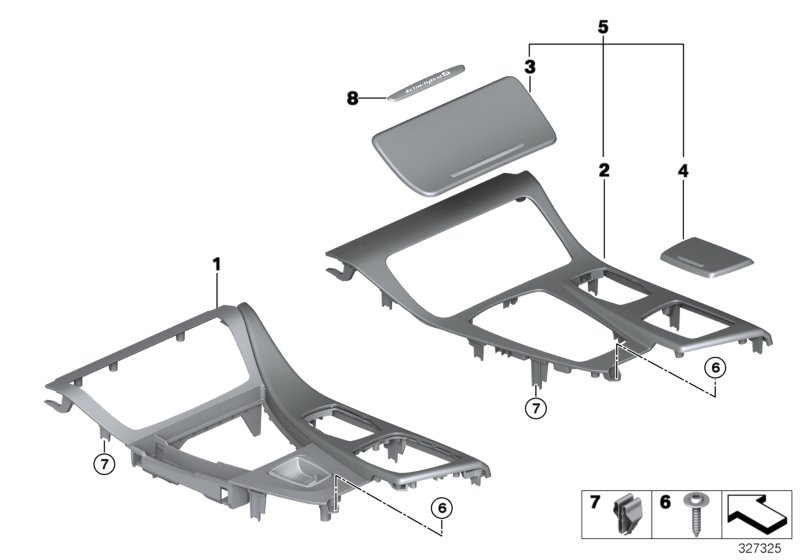 Decor trims, centre console