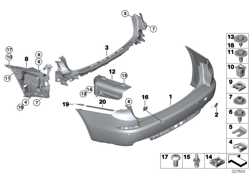 Trim panel, rear